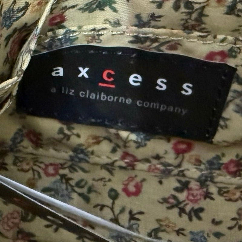 Y2K Axcess by Liz Claiborne Brown Wristlet with Cottagecore Floral Lining