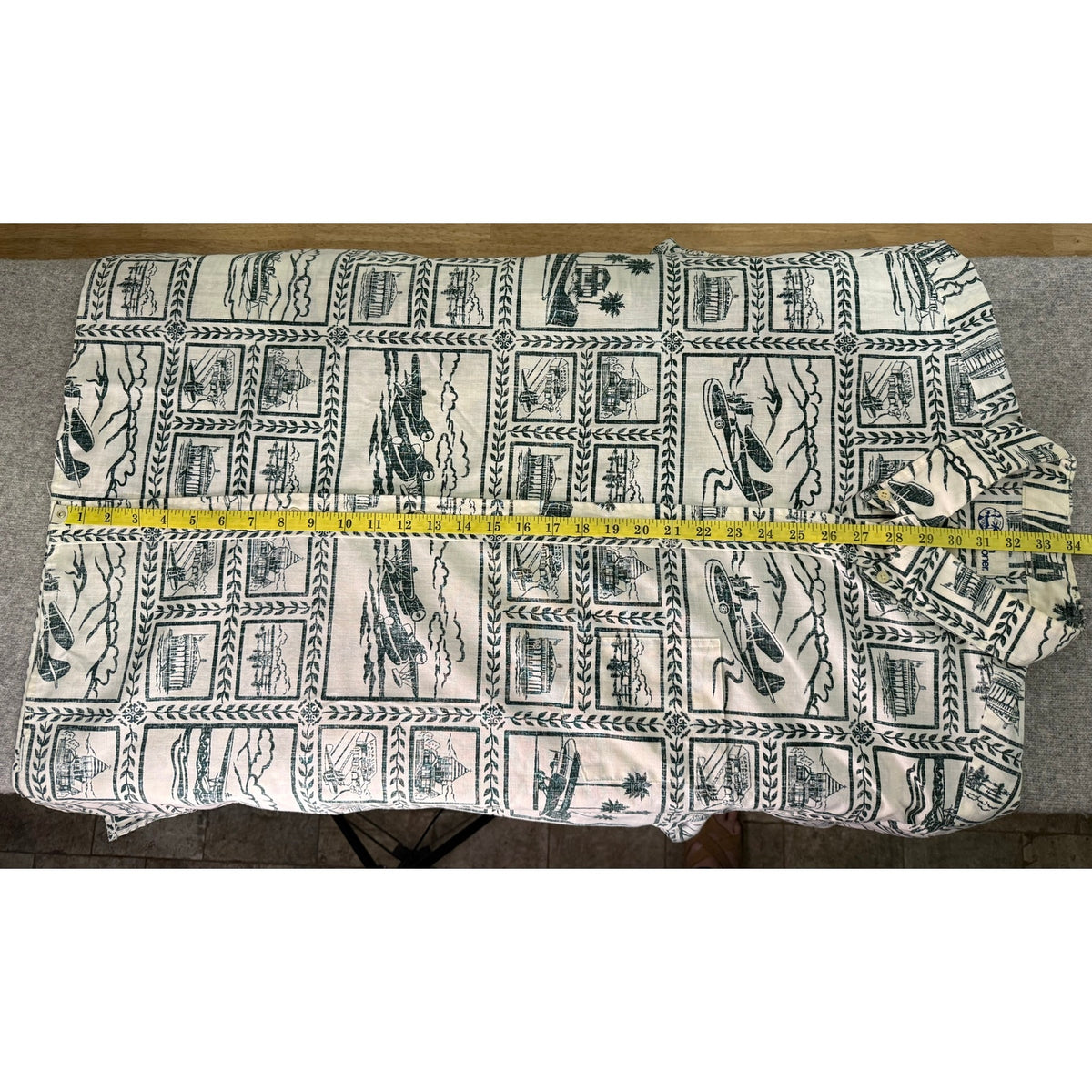 Reyn Spooner XXL Vintage Hawaiian Shirt Catalina Airport Seaplane Print Cotton