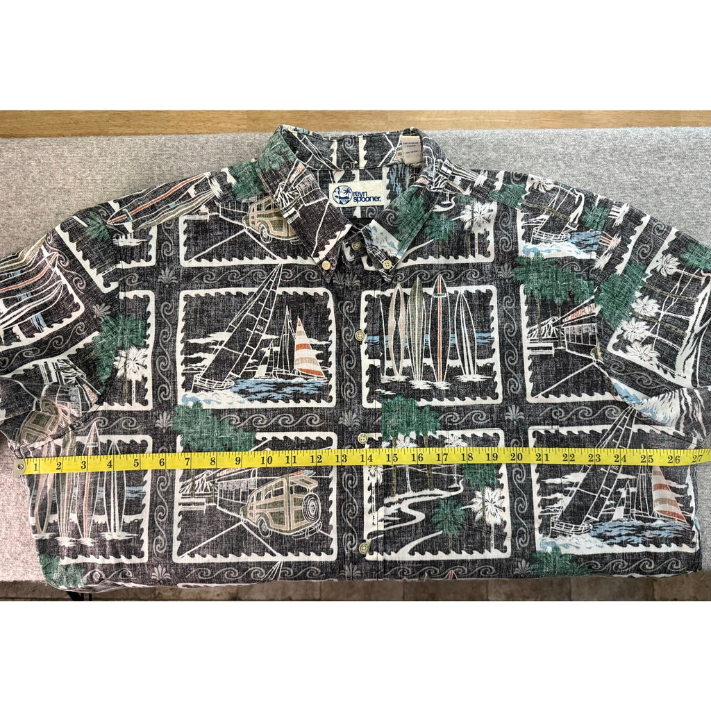 Vintage Reyn Spooner Newport Beach Woody Car Hawaiian Aloha Shirt Mens XXL
