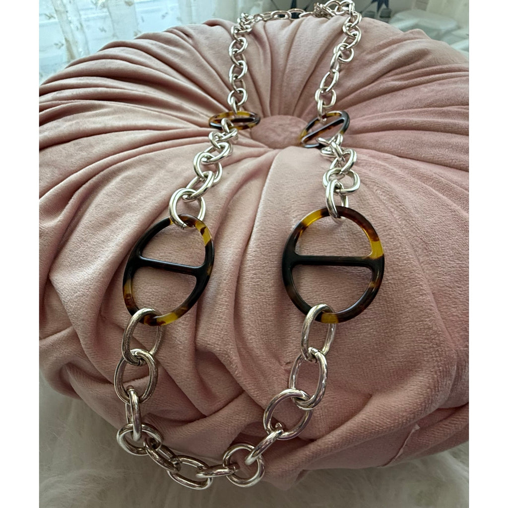 Y2K NWT Lauren Ralph Lauren Tortoise Chain Necklace 39" Deadstock Macy's Tag