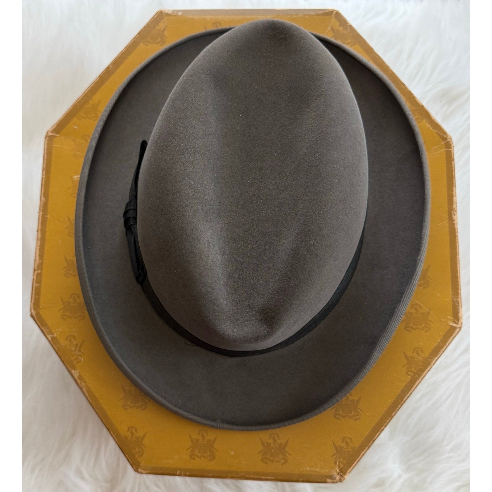 Vintage 1960s Dobbs Golden Coach Gray Fur Felt Fedora Hat Sulgrave Size 7.5