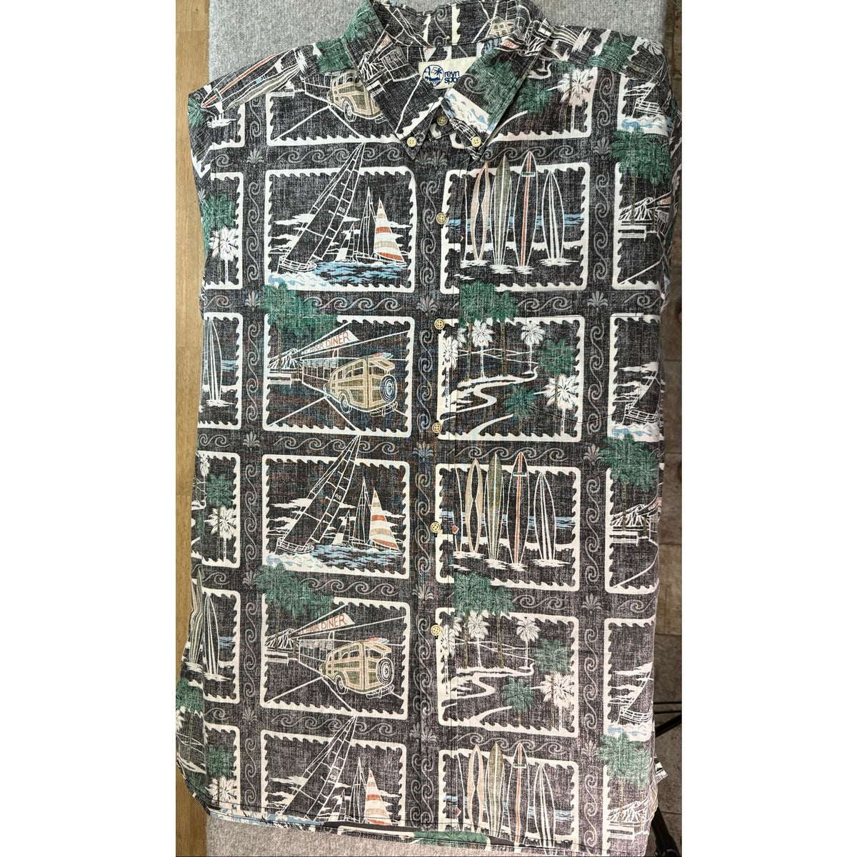 Vintage Reyn Spooner Newport Beach Woody Car Hawaiian Aloha Shirt Mens XXL