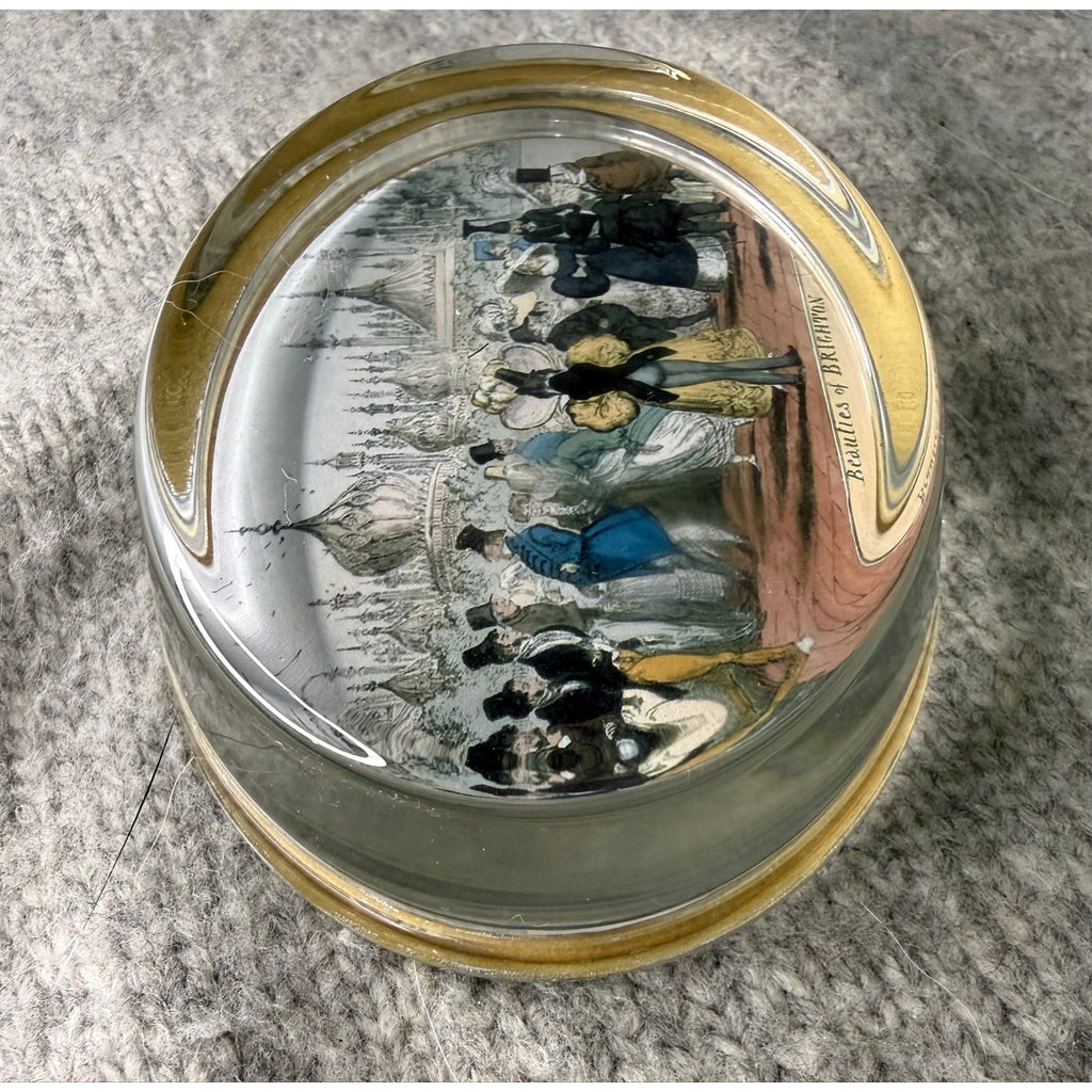Vintage Beauties of Brighton Cruikshank Glass Dome Paperweight
