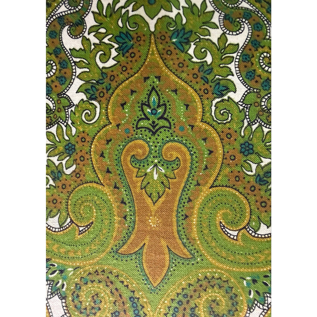 Vintage Green Vinyl and Paisley Zip Cushion Set