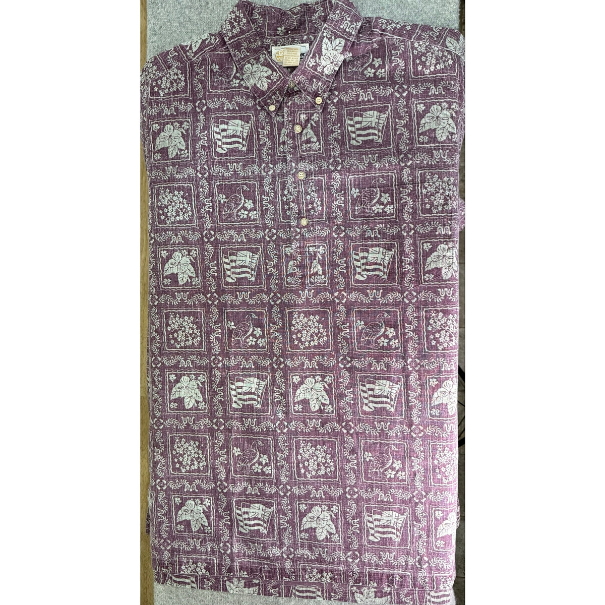 Reyn Spooner 3XL Lahaina Sailor Purple Hawaiian Shirt Cotton Poly Reverse Print