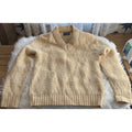 VTG Pendleton Wool Sweater Mens L Cream Fisherman Cable Knit V Neck USA