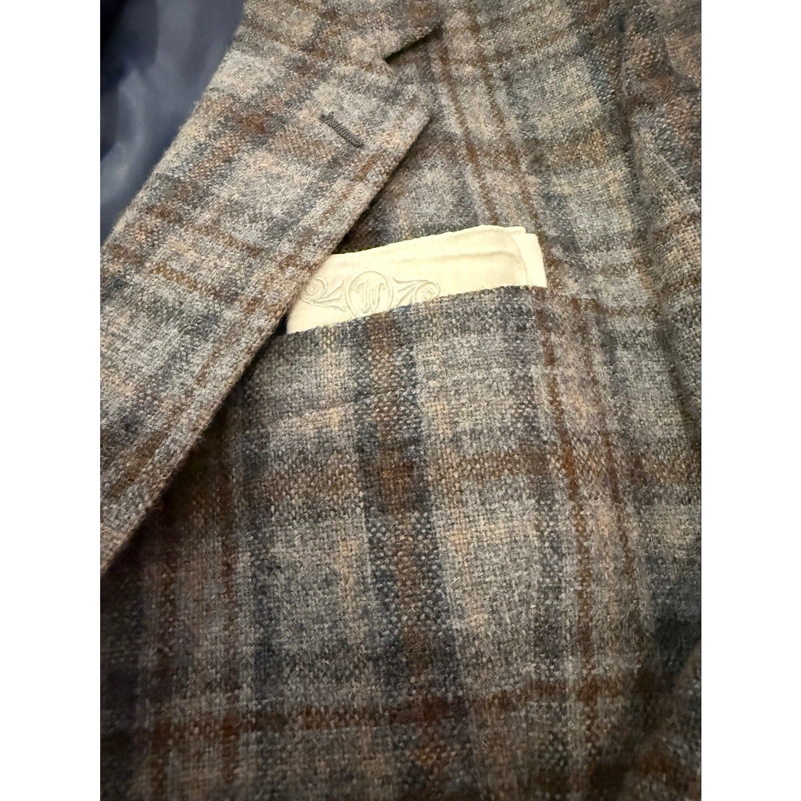 Vintage 70s Christian Dior Monsieur Plaid Wool Blazer 44L Marshall Field's USA