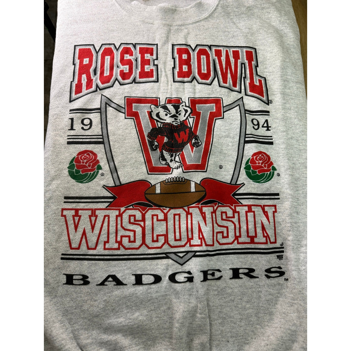 Vintage 1994 Wisconsin Badgers Rose Bowl Tultex Sweatshirt 2XL NWT