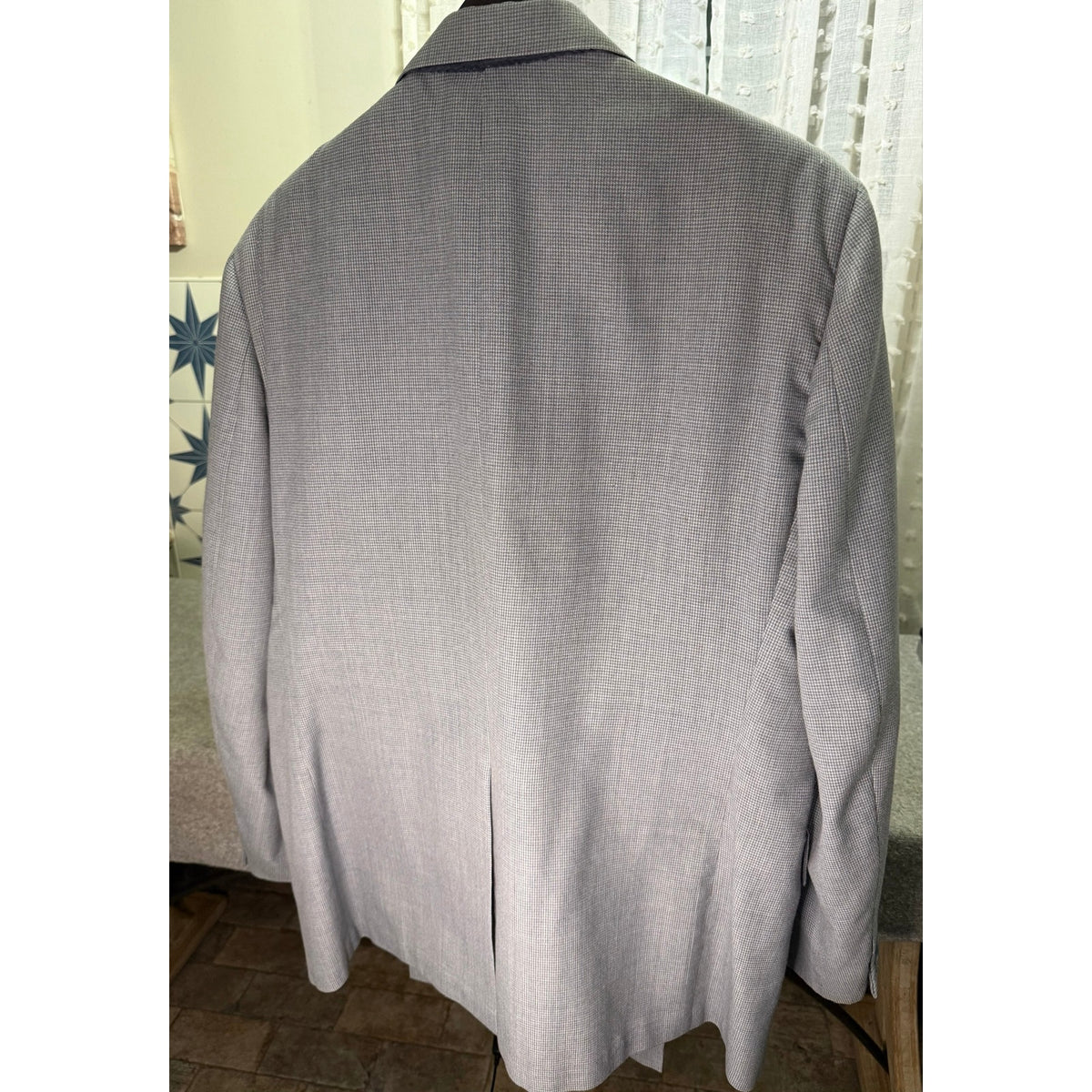 Vintage Marshall Fields 3 Piece Suit Mens 46 Reg Gray Houndstooth Wool Blend