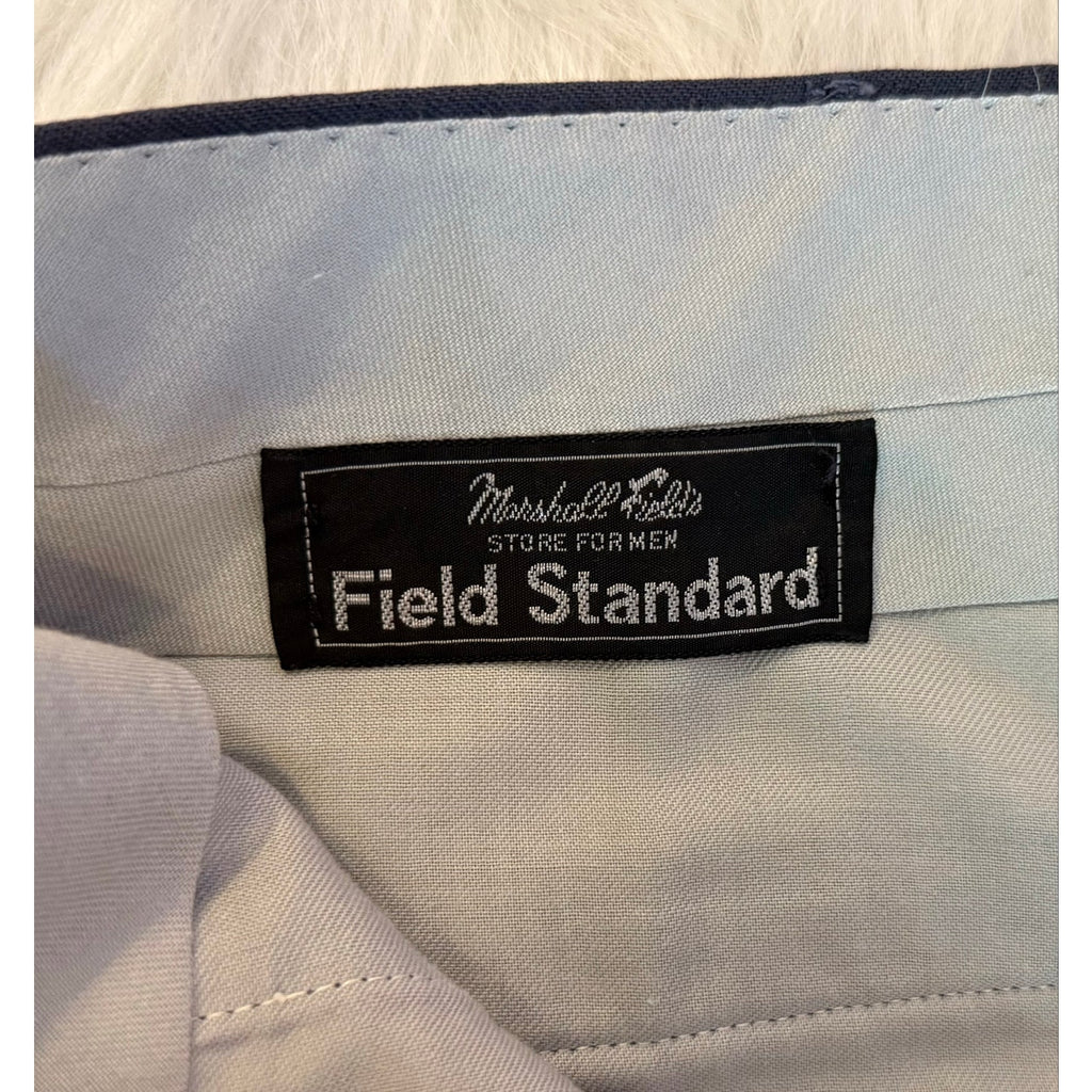 Vintage Marshall Field's Wool Trousers 70s 80s Dark Gray Pants 38x30.5 w/3" hem