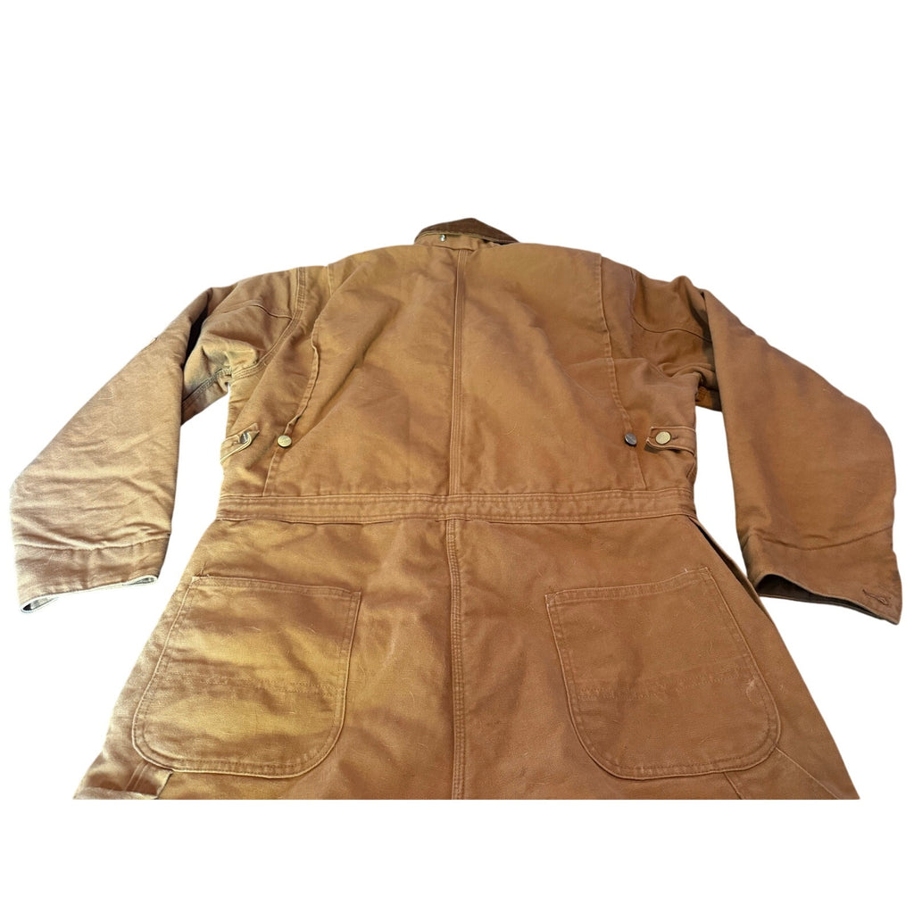 Vintage 1993 USA Made Carhartt Red Quilt Lined Duck Canvas Coveralls - Size 46 Regular