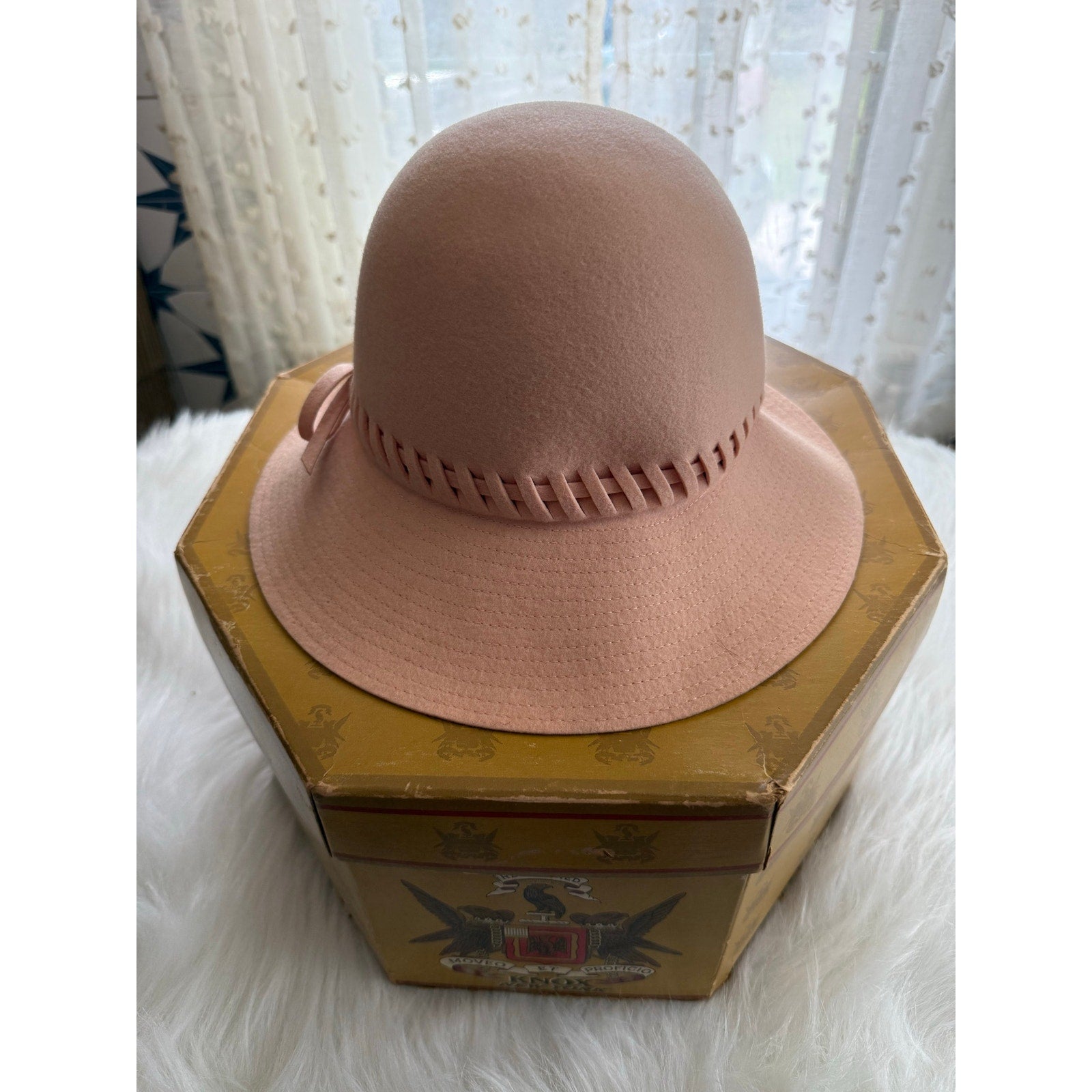 Vintage 1960s Bollman Pink Wool Doeskin Felt Cloche Hat | Mid-Century Bucket Bow