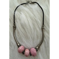 Vintage 90s Boho Pink Ceramic Choker Necklace Southwestern