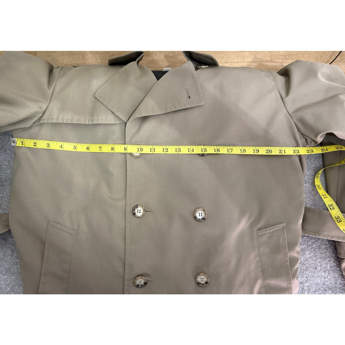 Flawless Vintage Austin Manor Trench Mens 40 Reg Double Breasted Faux Fur Liner
