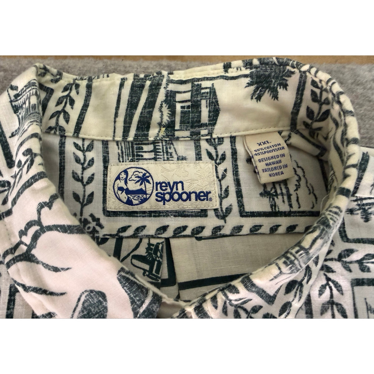 Reyn Spooner XXL Vintage Hawaiian Shirt Catalina Airport Seaplane Print Cotton