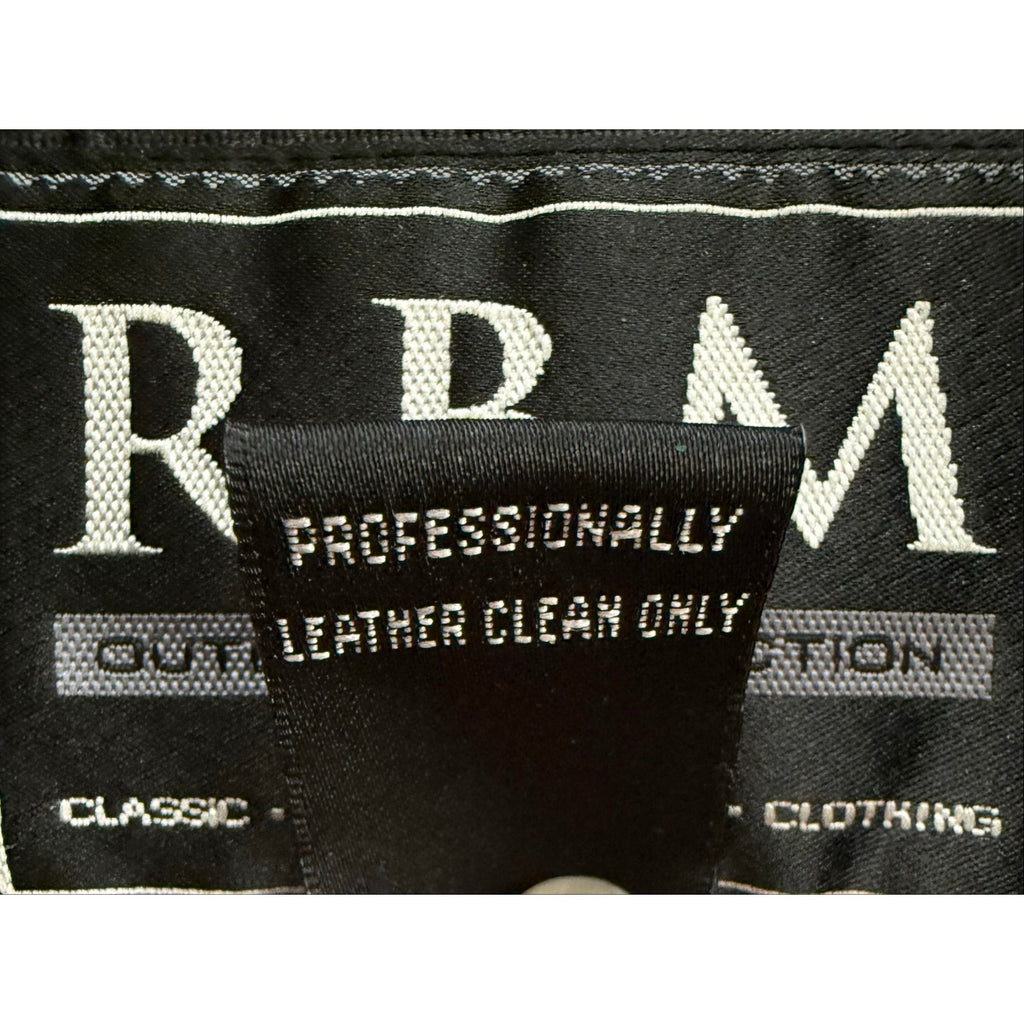 Vintage RBM Black Leather Quilted Lining Jacket Coat Mens 49 Chest M Y2K