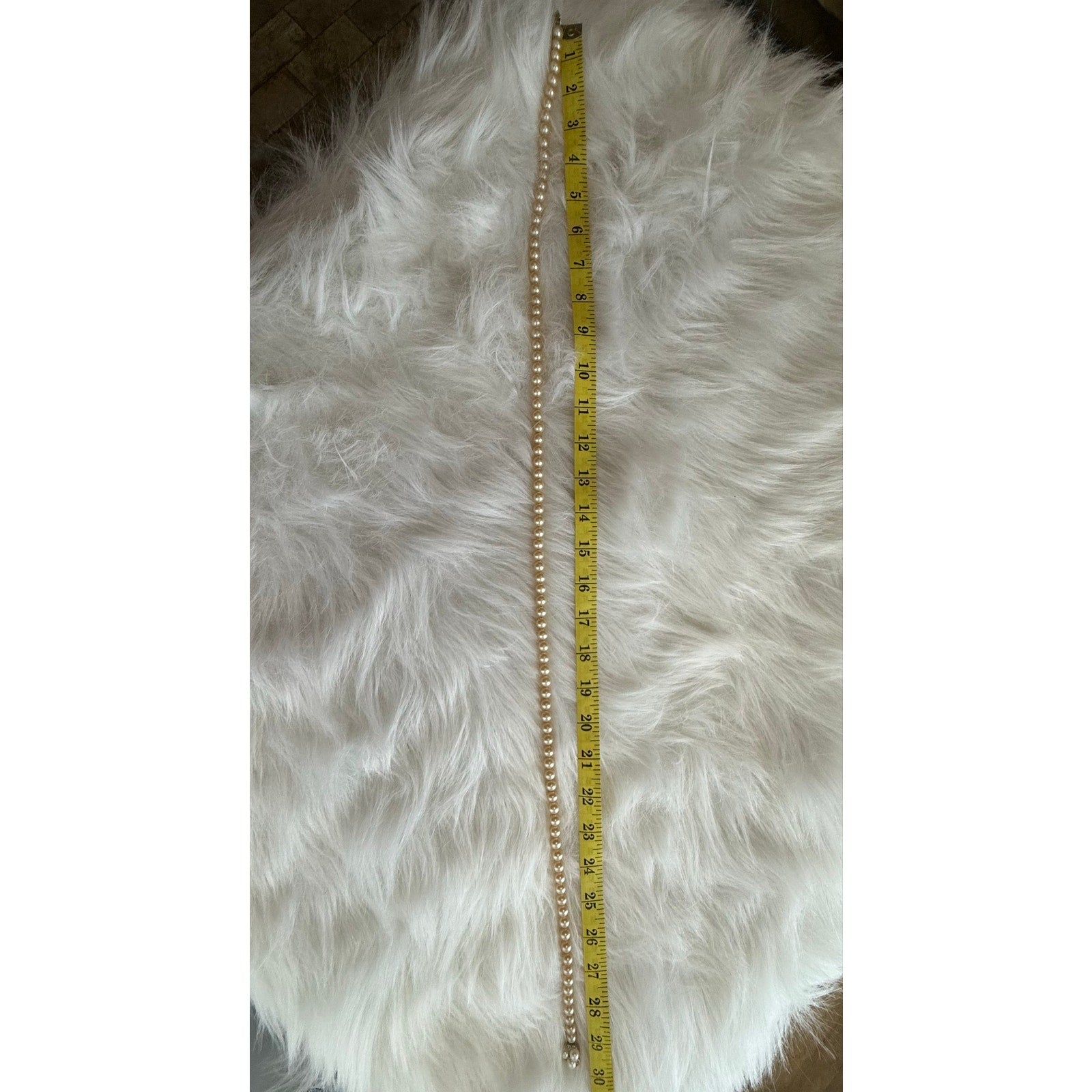 Vintage 1950s Hand-Knotted Faux Pearl Opera Necklace Ornate Rhinestone Clasp