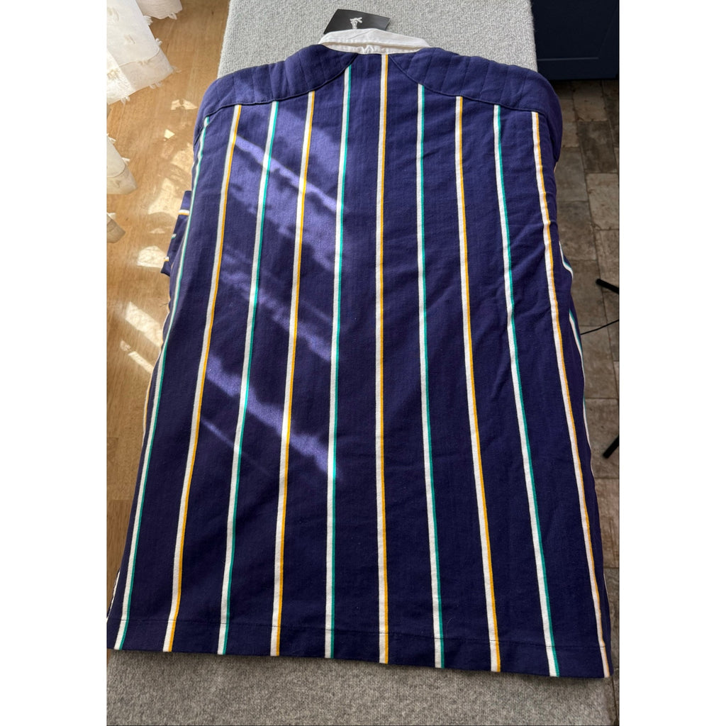 Vintage Kenny Rogers Purple Striped Heavyweight Cotton Rugby Shirt NWT Size L