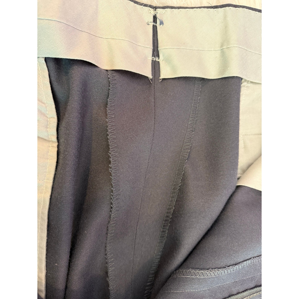 Vintage Marshall Field's Wool Trousers 70s 80s Dark Gray Pants 38x30.5 w/3" hem
