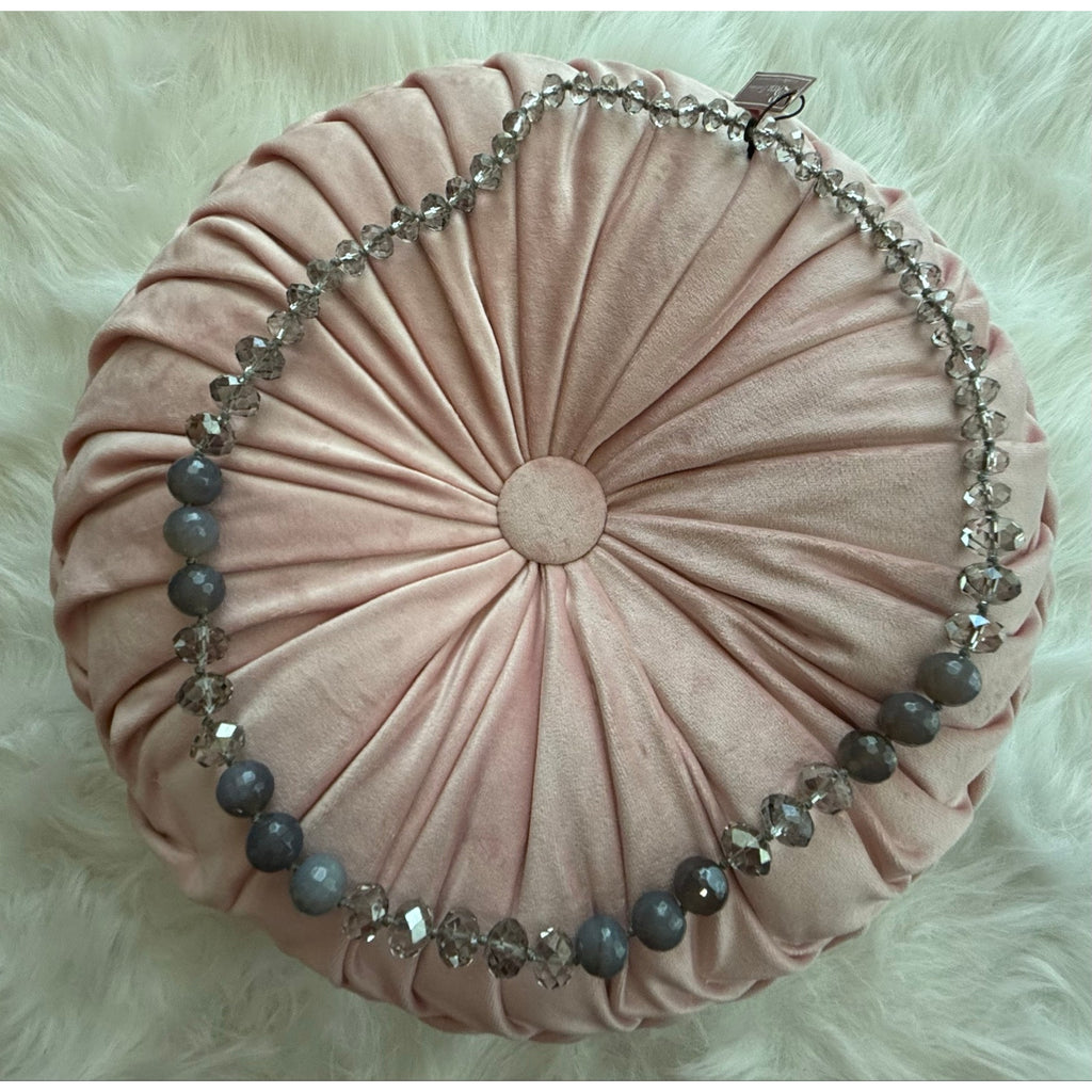 90s Y2K Beria Collections Gray Agate Faceted Crystal Long Strand Necklace NWT