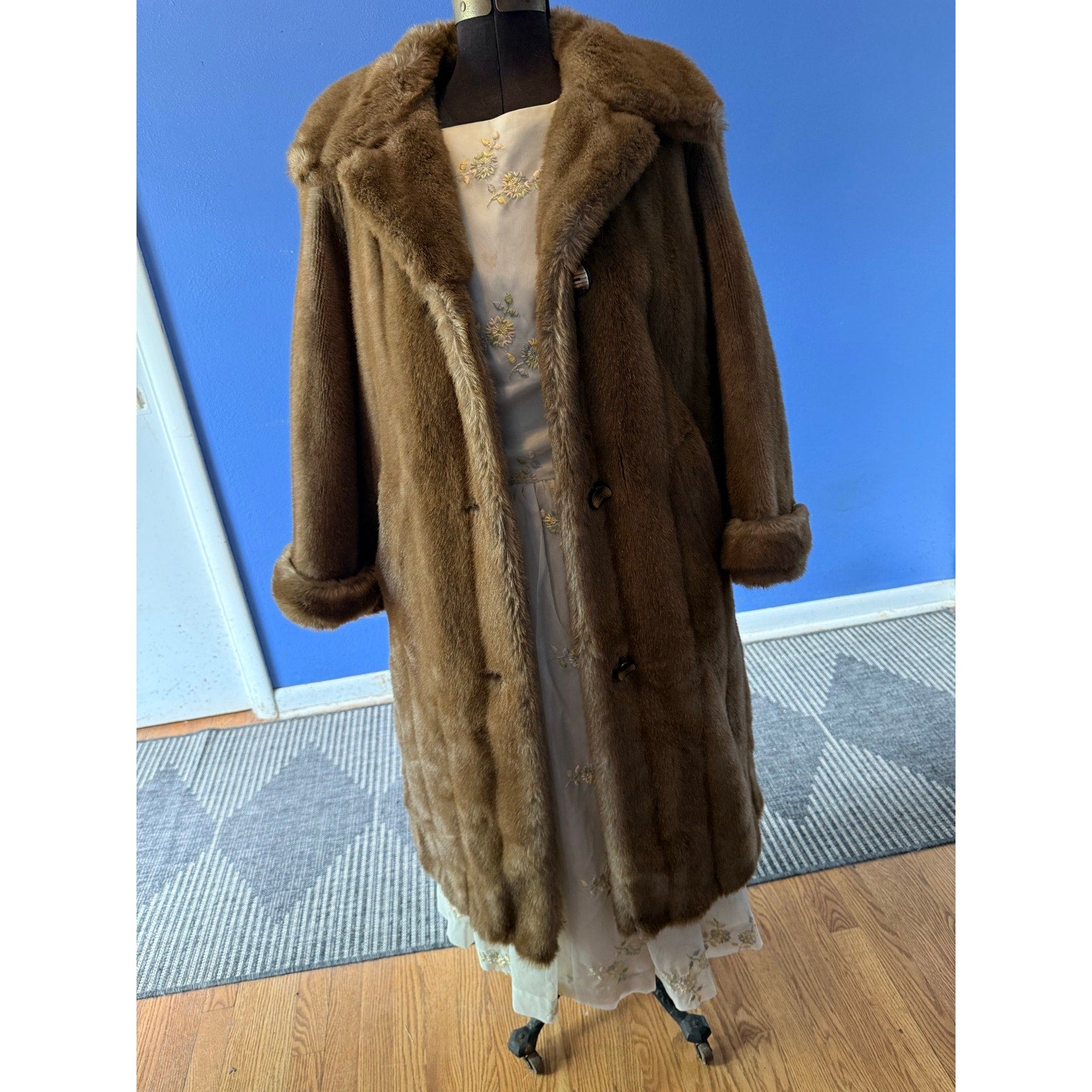 Vintage 70s Lykafur by Osdin Tissavel Faux Fur Coat