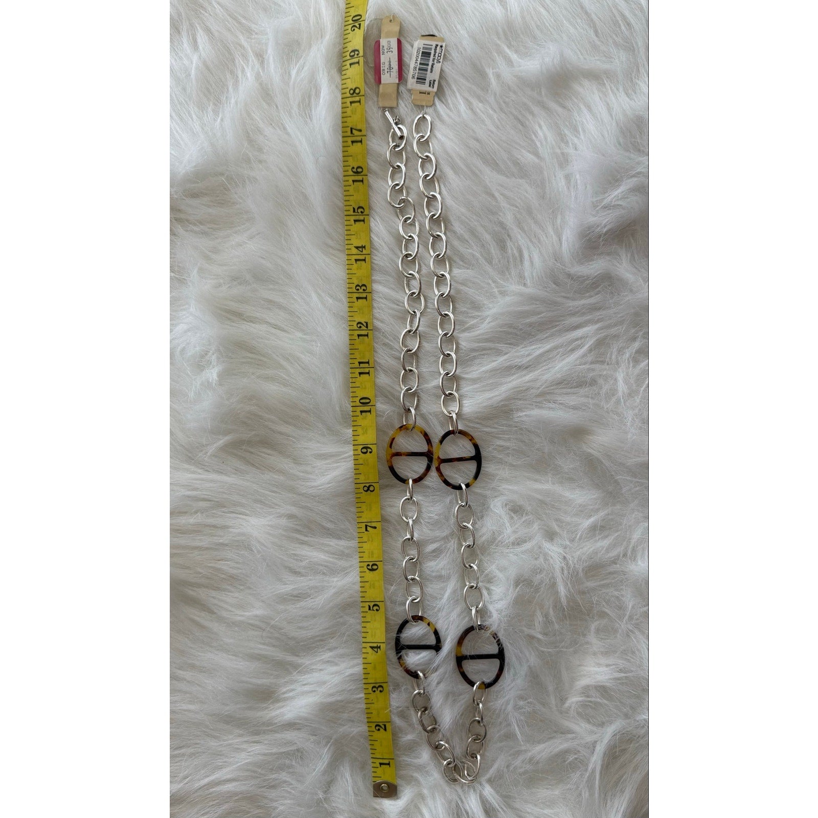 Y2K NWT Lauren Ralph Lauren Tortoise Chain Necklace 39" Deadstock Macy's Tag