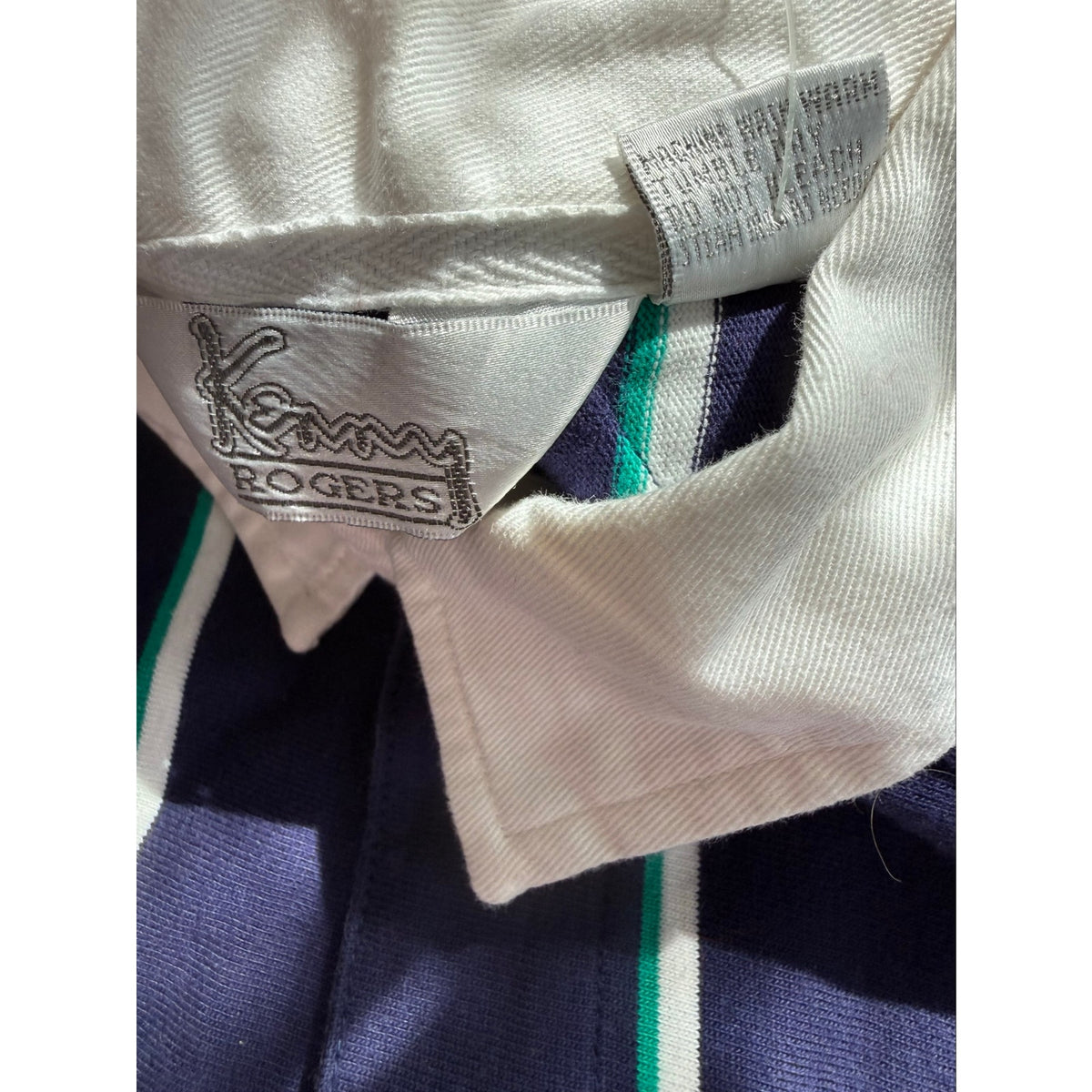 Vintage Kenny Rogers Purple Striped Heavyweight Cotton Rugby Shirt NWT Size L