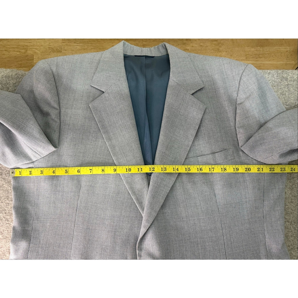 Vintage Marshall Fields 3 Piece Suit Mens 46 Reg Gray Houndstooth Wool Blend