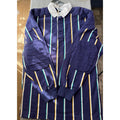 Vintage Kenny Rogers Purple Striped Heavyweight Cotton Rugby Shirt NWT Size L