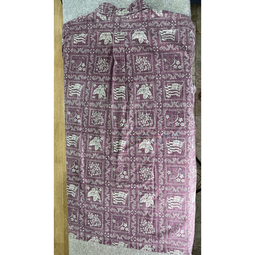 Reyn Spooner 3XL Lahaina Sailor Purple Hawaiian Shirt Cotton Poly Reverse Print