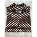 Vintage 1970s Brown Polka Dot Dagger Collar Polyester Dickey Detachable Shirt