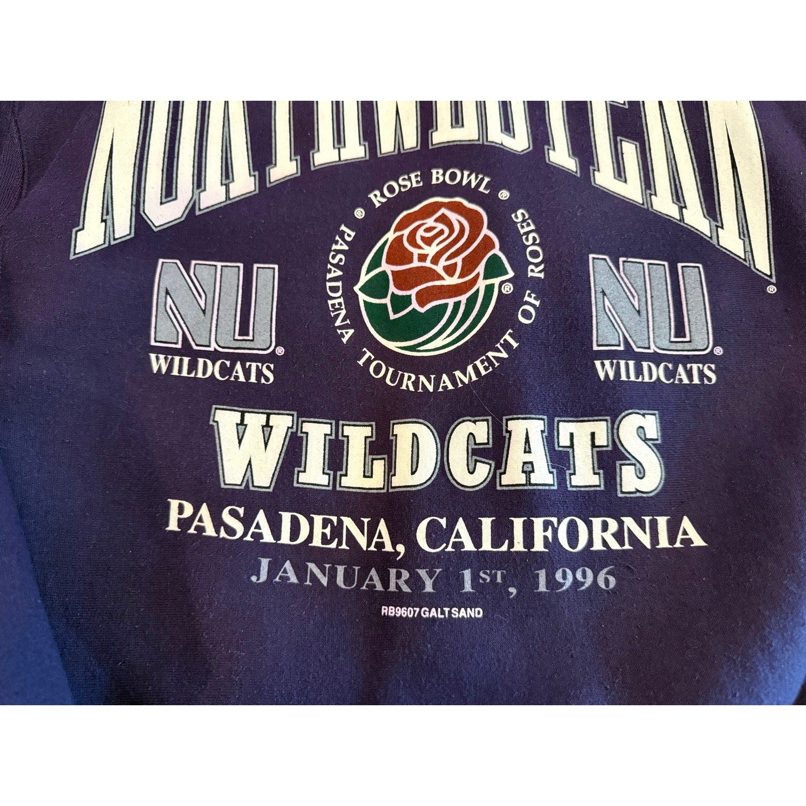 Vintage Galt Sand Northwestern 1996 Rose Bowl Sweatshirt Small