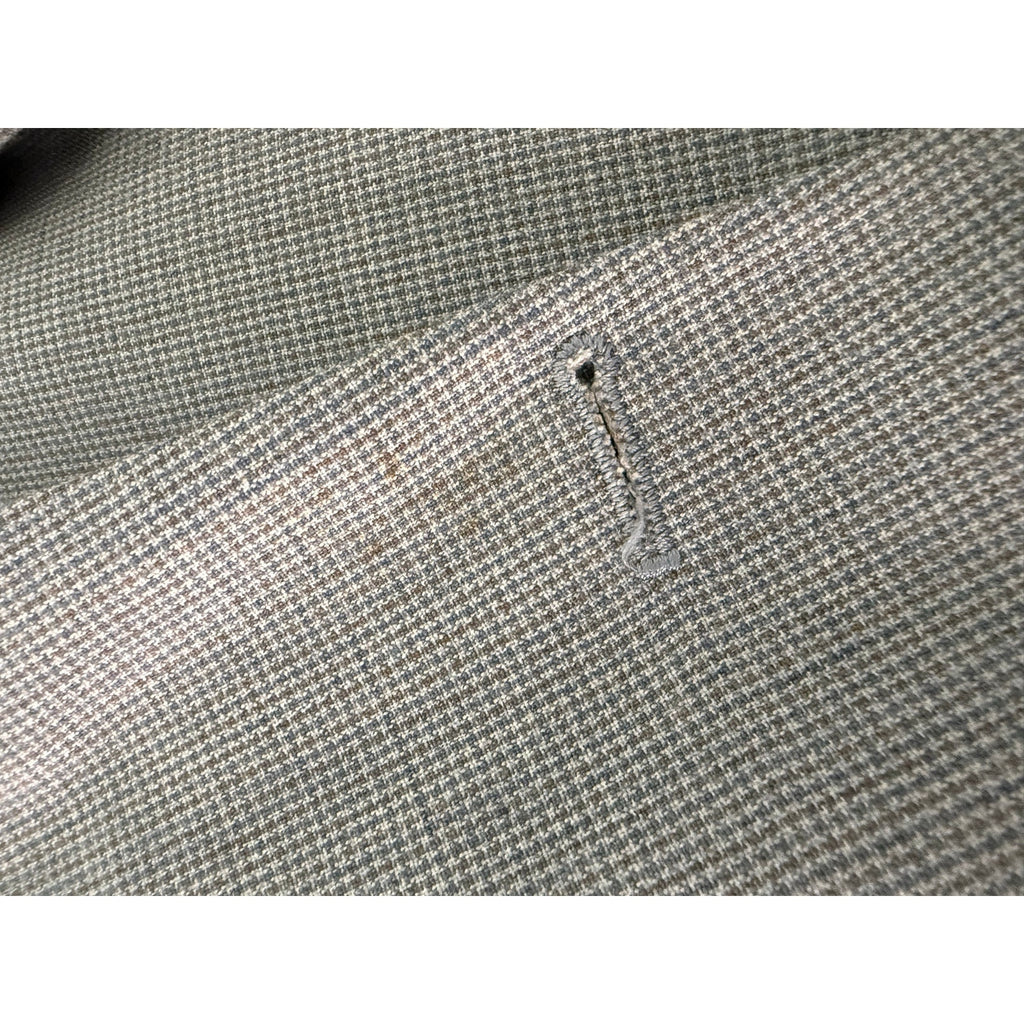 Vintage Marshall Fields 3 Piece Suit Mens 46 Reg Gray Houndstooth Wool Blend