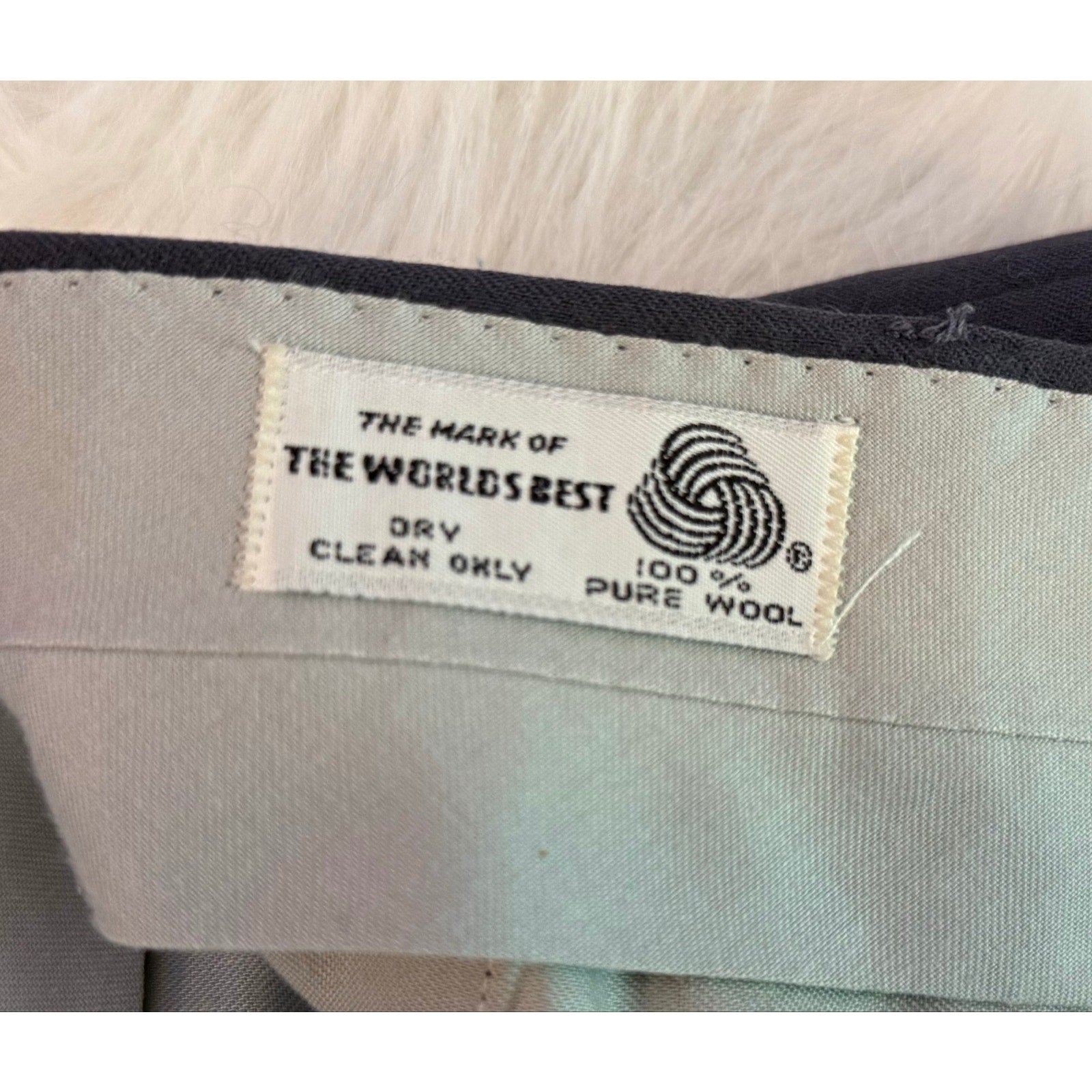 Vintage Marshall Field's Wool Trousers 70s 80s Dark Gray Pants 38x30.5 w/3" hem