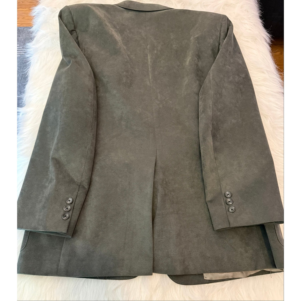 Vintage Morry's Chicago Faux Suede Two Button Sport Coat Blazer Gray