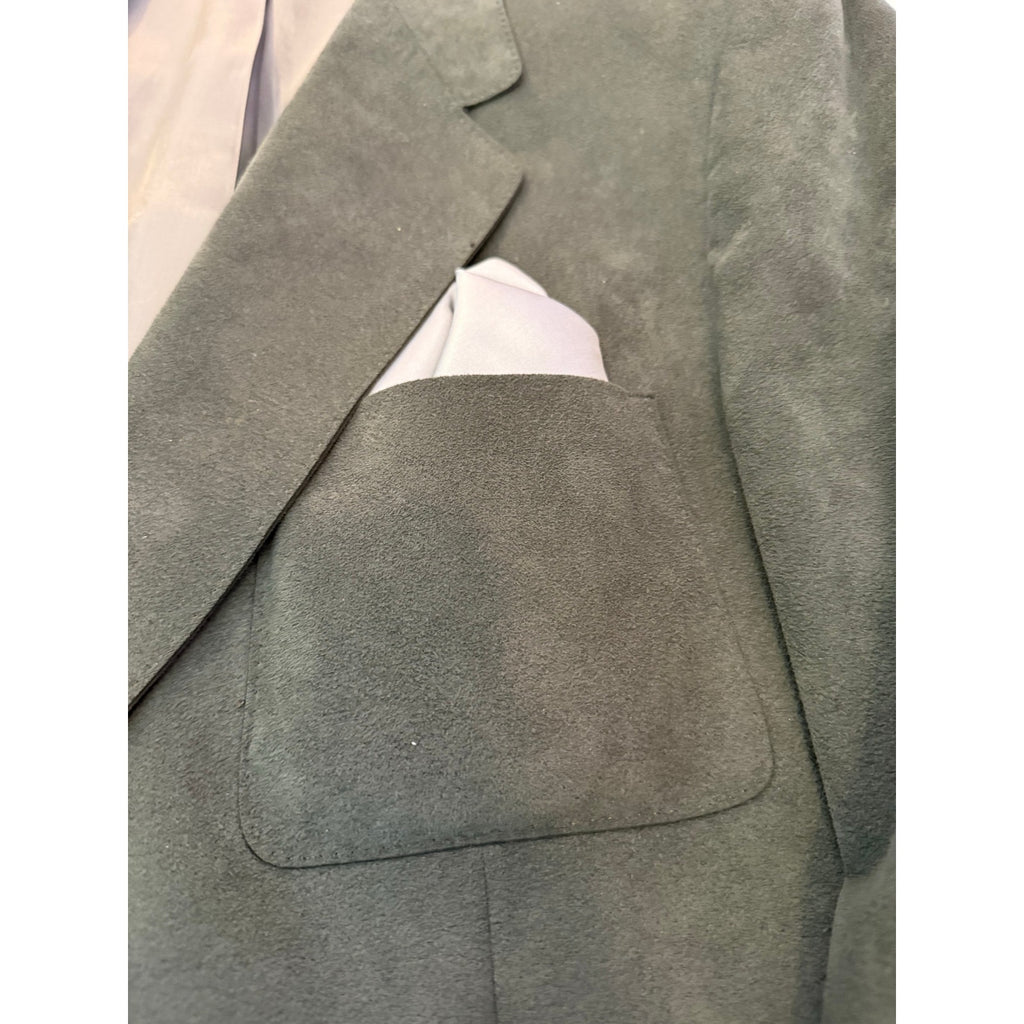 Vintage Morry's Chicago Faux Suede Two Button Sport Coat Blazer Gray