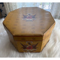Vintage 1950s Knox NY Octagonal Hat Box Gold Cardboard Mid Century Prop Insert