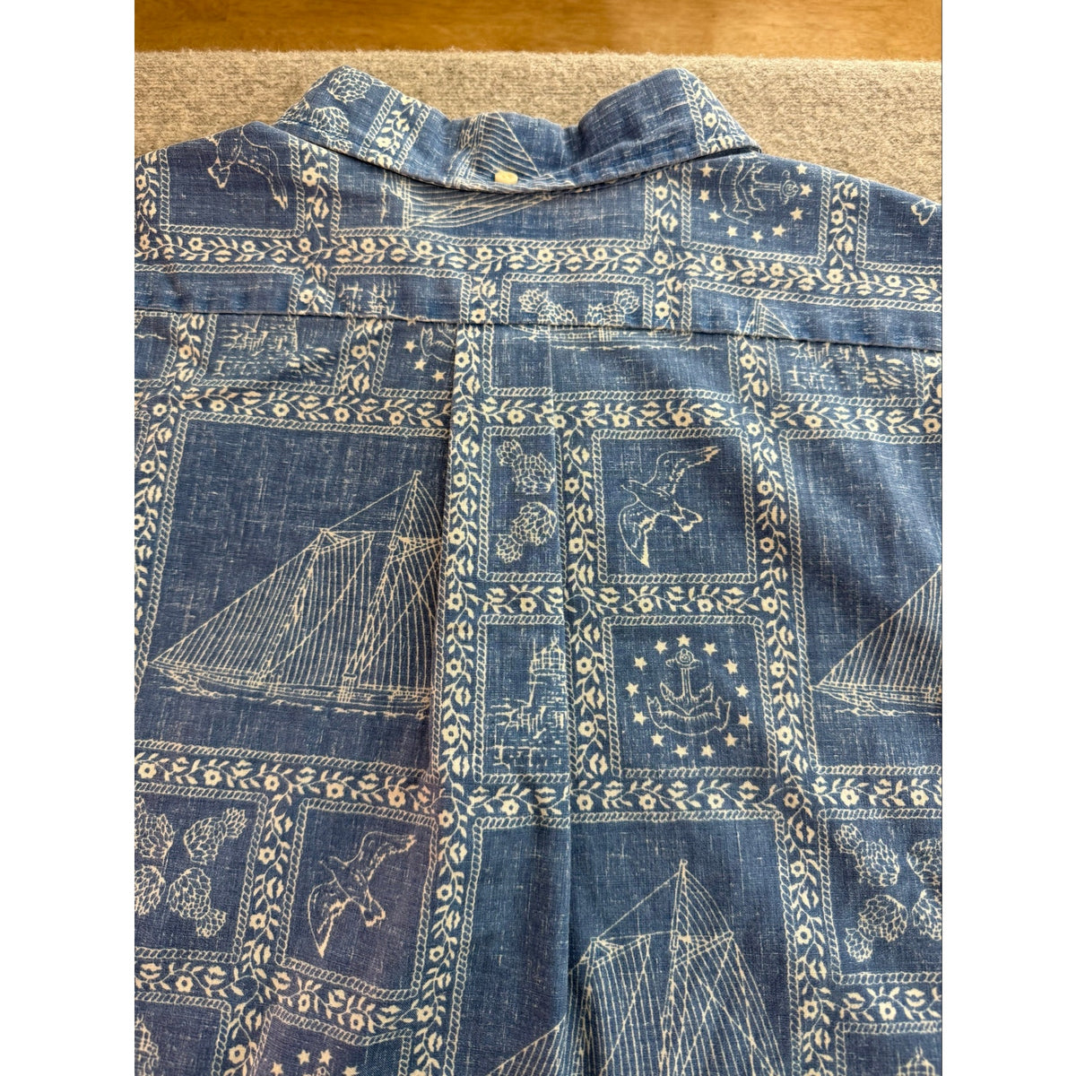 Reyn Spooner Lahaina Sailor Blue Cotton Blend Pullover Hawaiian Shirt Mens 3XL