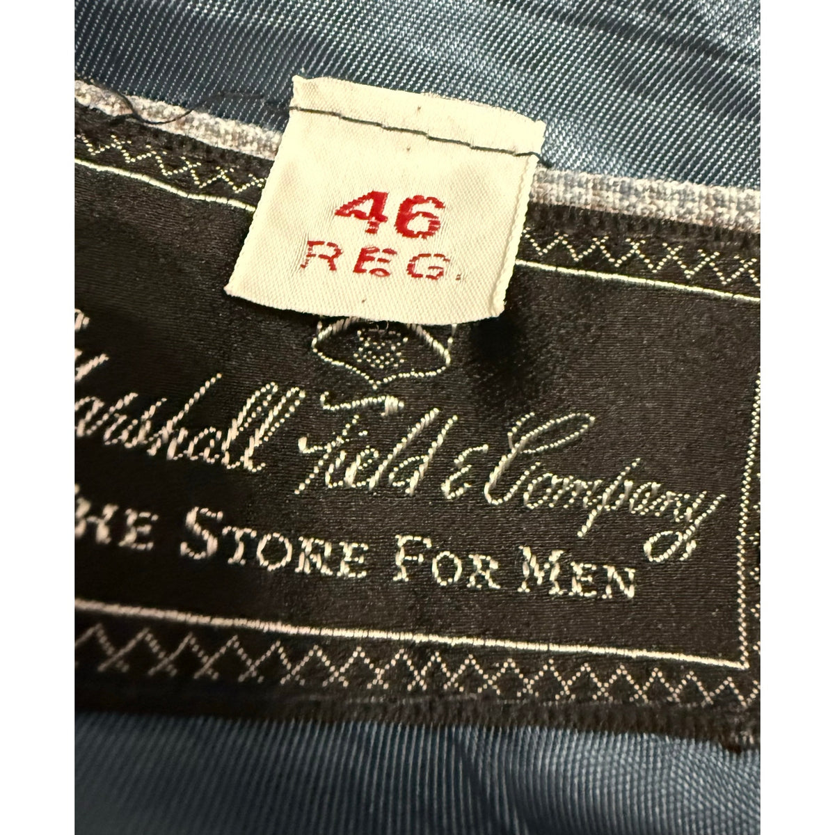 Vintage Marshall Fields 3 Piece Suit Mens 46 Reg Gray Houndstooth Wool Blend