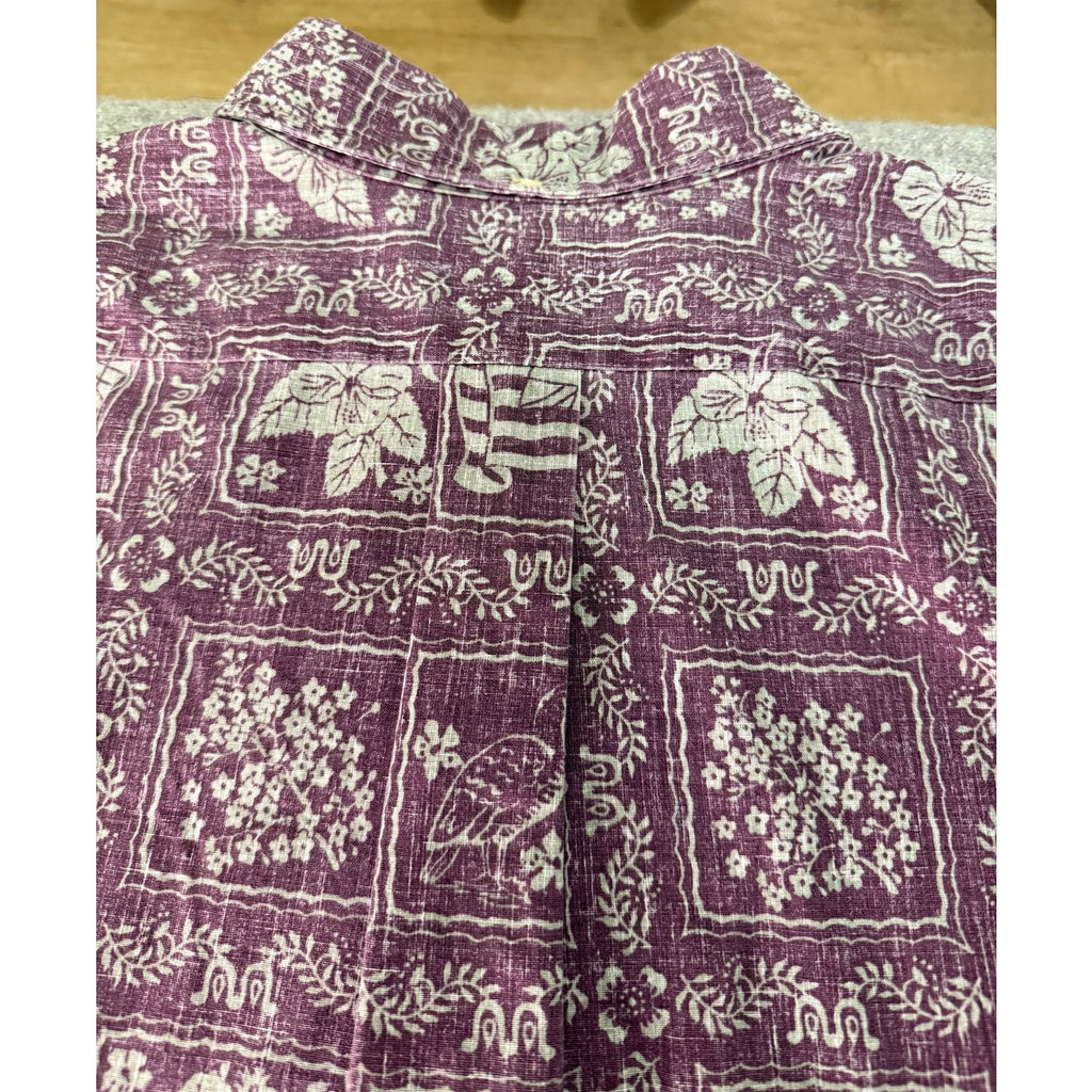 Reyn Spooner 3XL Lahaina Sailor Purple Hawaiian Shirt Cotton Poly Reverse Print