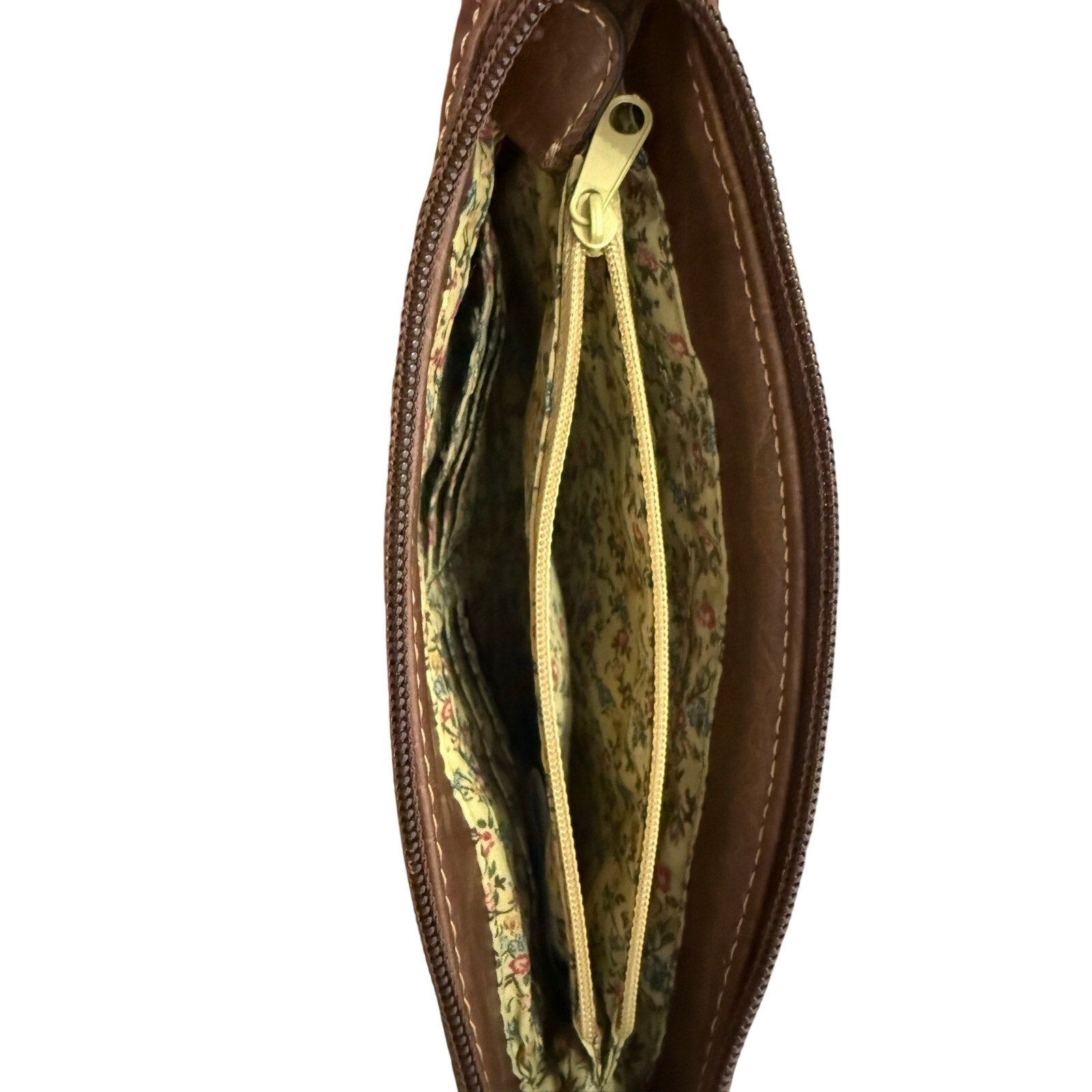 Y2K Axcess by Liz Claiborne Brown Wristlet with Cottagecore Floral Lining