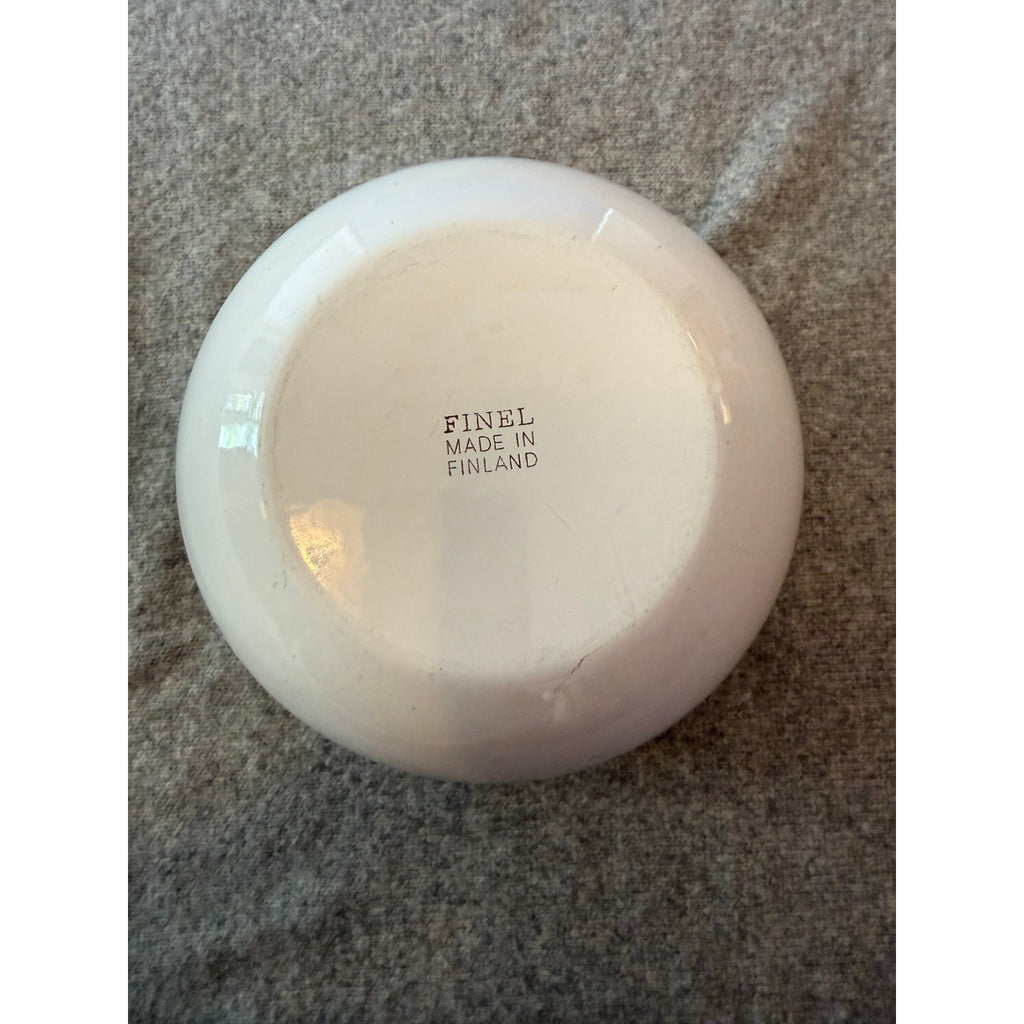 Vintage Finel Finland Enamel Mushroom Bowl Esteri Tomula Mid Century Modern MCM