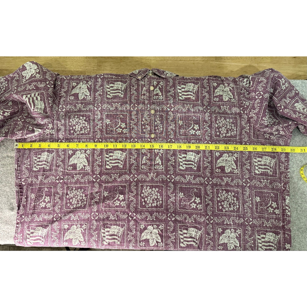 Reyn Spooner 3XL Lahaina Sailor Purple Hawaiian Shirt Cotton Poly Reverse Print