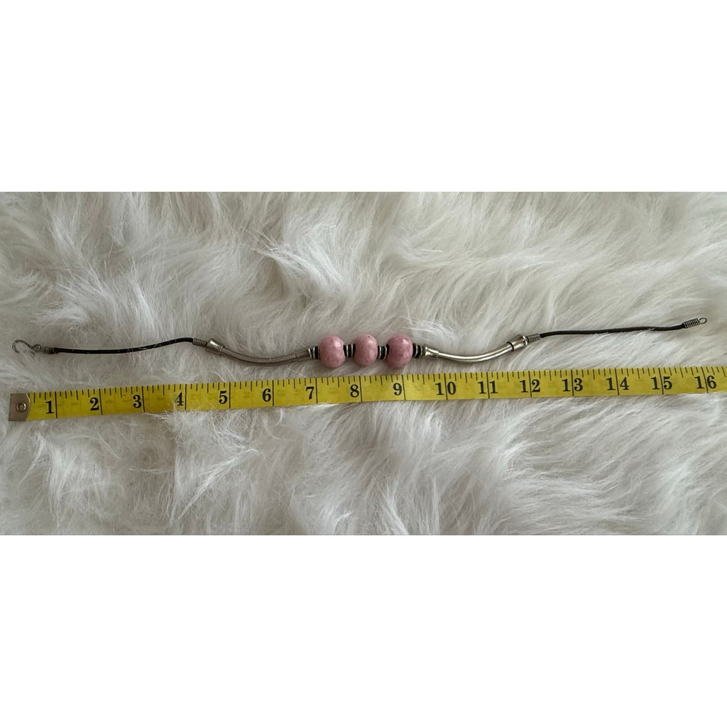 Vintage 90s Boho Pink Ceramic Choker Necklace Southwestern