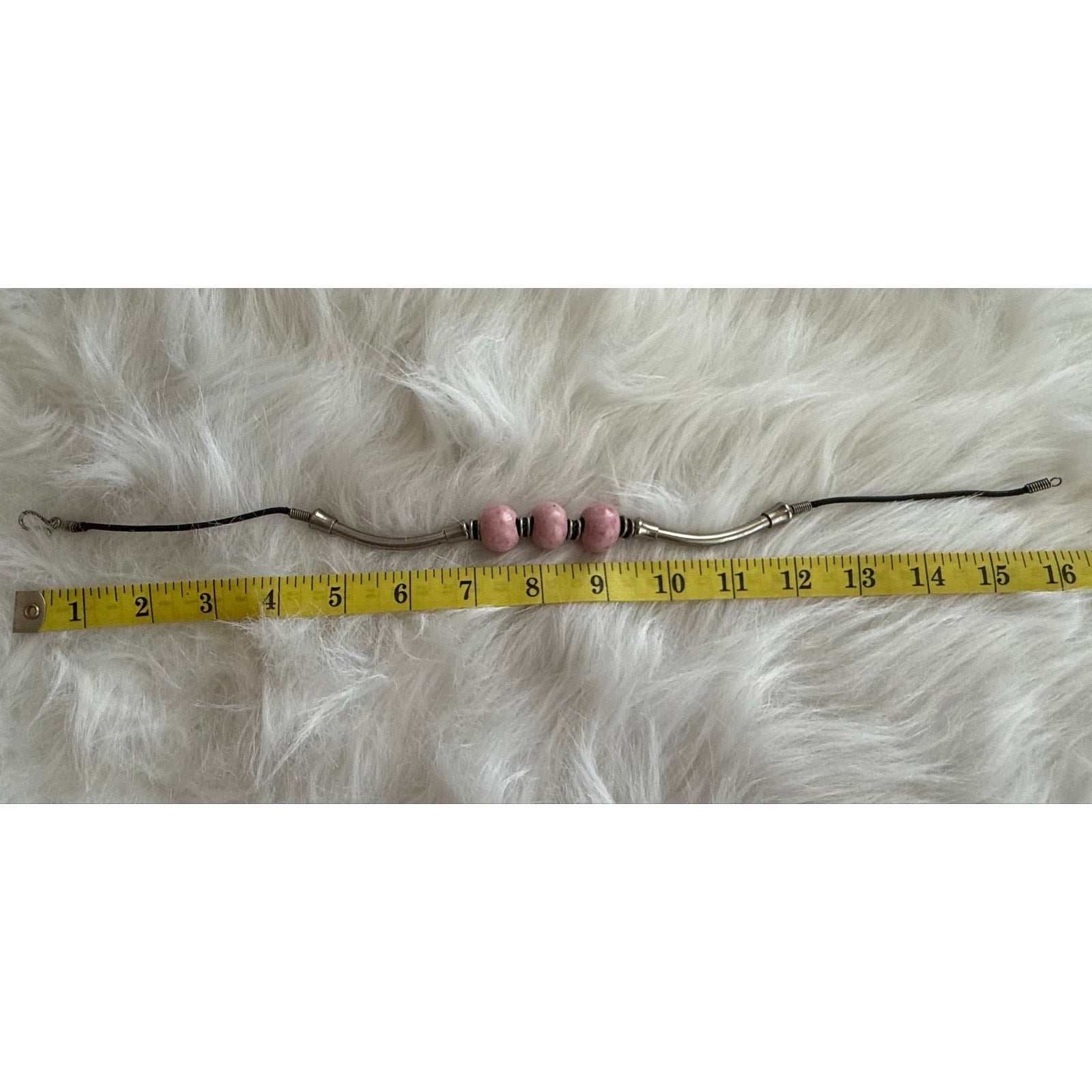 Vintage 90s Boho Pink Ceramic Choker Necklace Southwestern