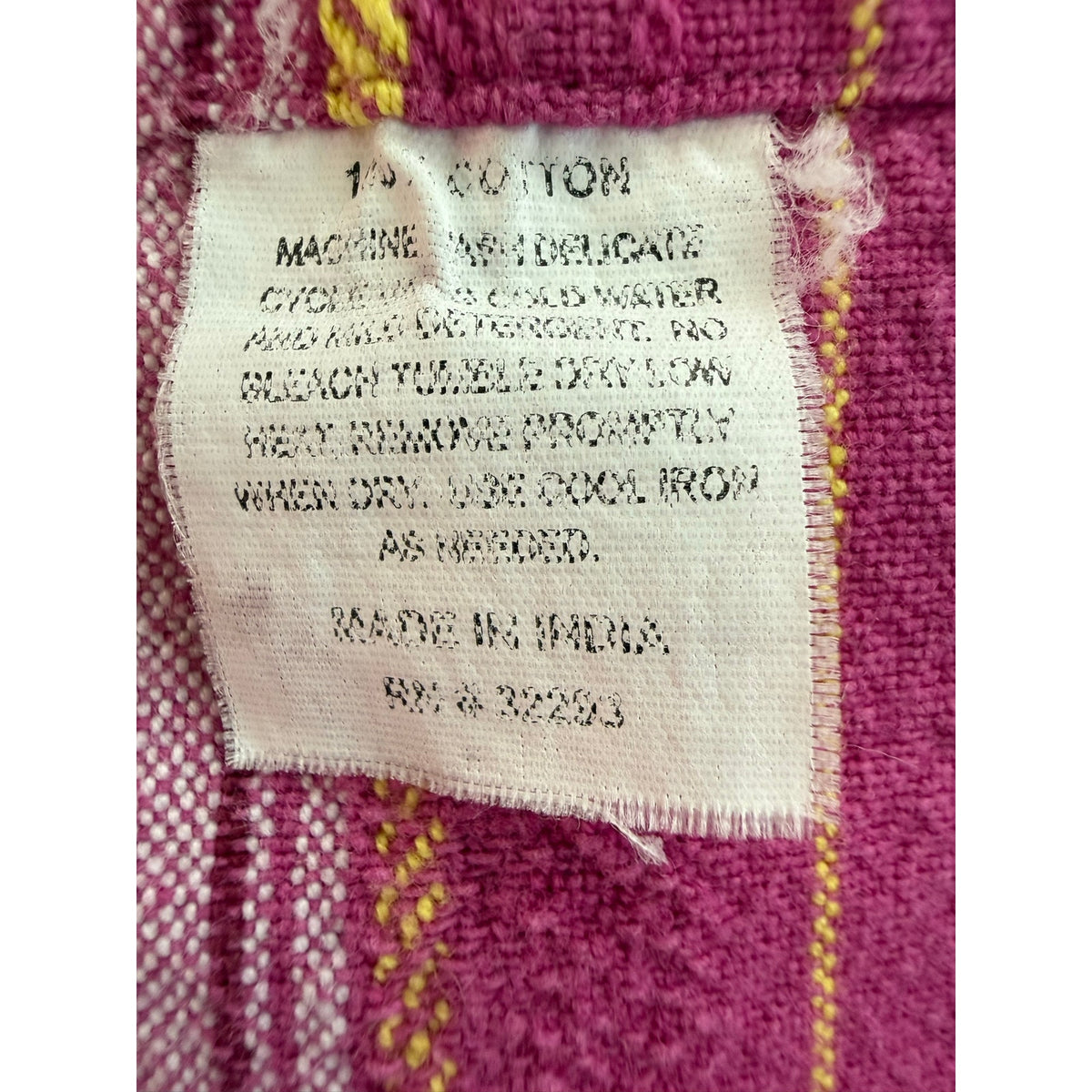 Vintage Pink Striped 100% Cotton Woven Tablecloth Made in India Decor