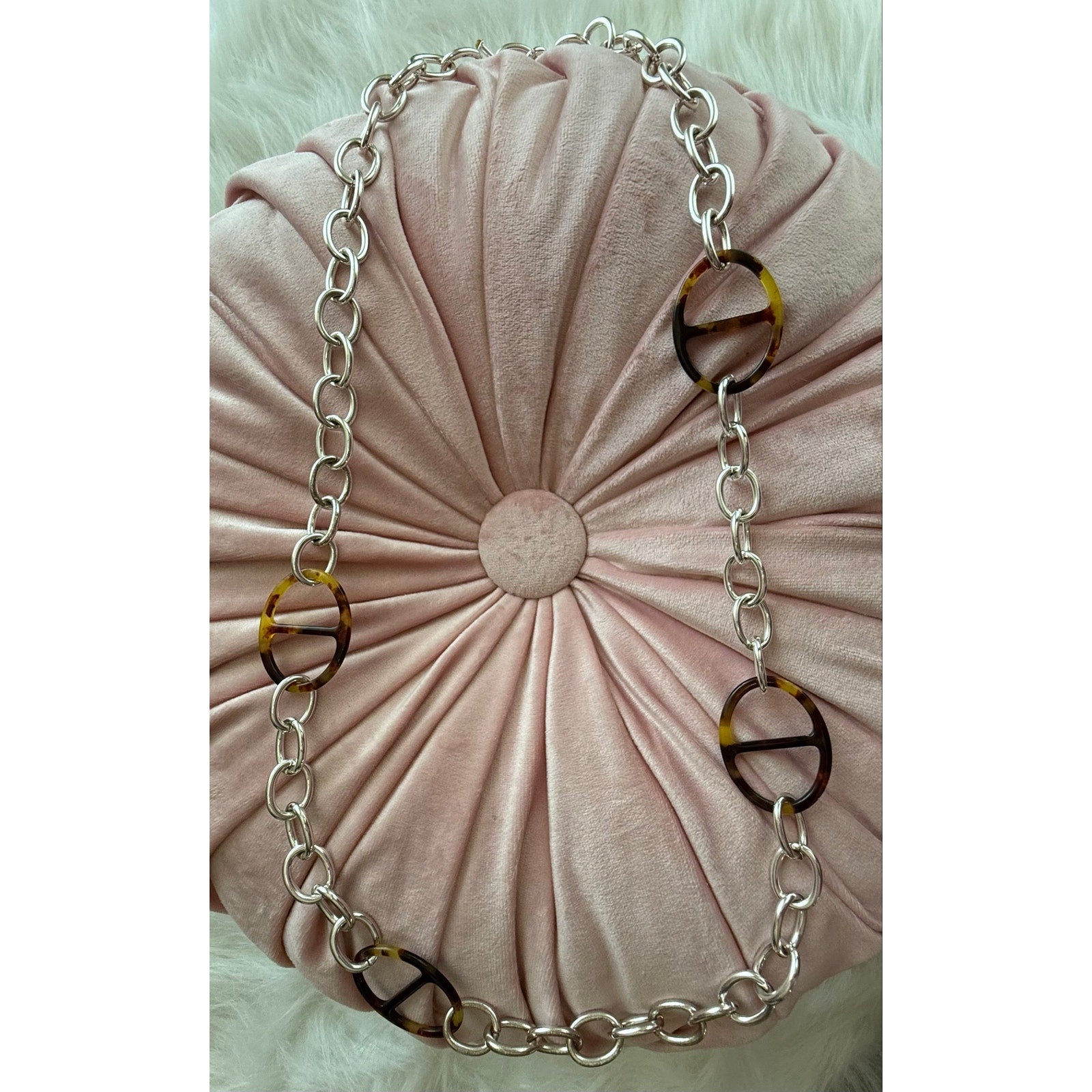 Y2K NWT Lauren Ralph Lauren Tortoise Chain Necklace 39" Deadstock Macy's Tag