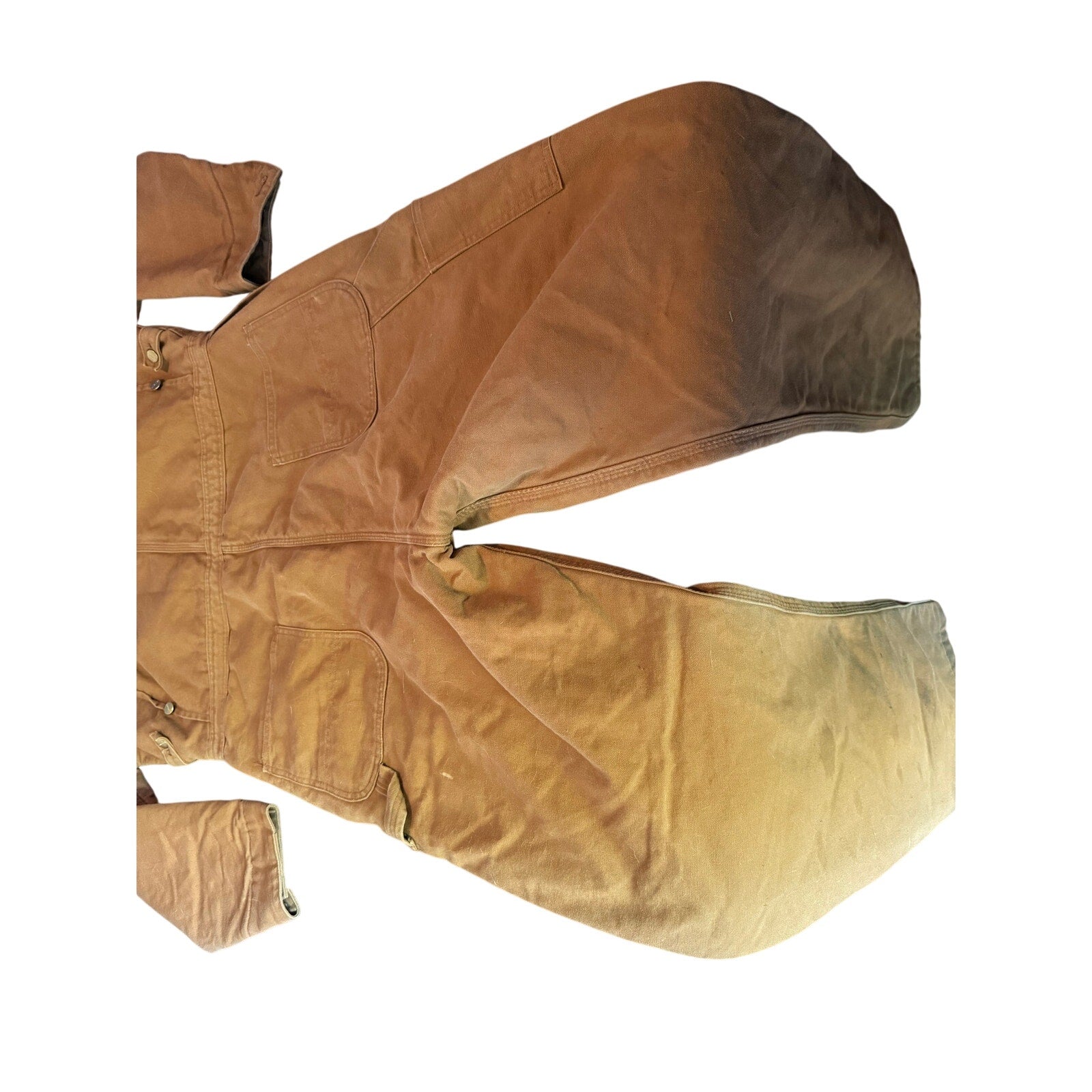 Vintage 1993 USA Made Carhartt Red Quilt Lined Duck Canvas Coveralls - Size 46 Regular
