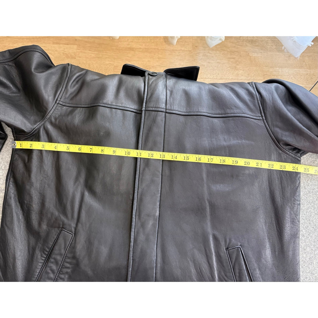 Vintage RBM Black Leather Quilted Lining Jacket Coat Mens 49 Chest M Y2K