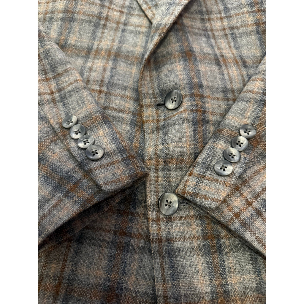 Vintage 70s Christian Dior Monsieur Plaid Wool Blazer 44L Marshall Field's USA
